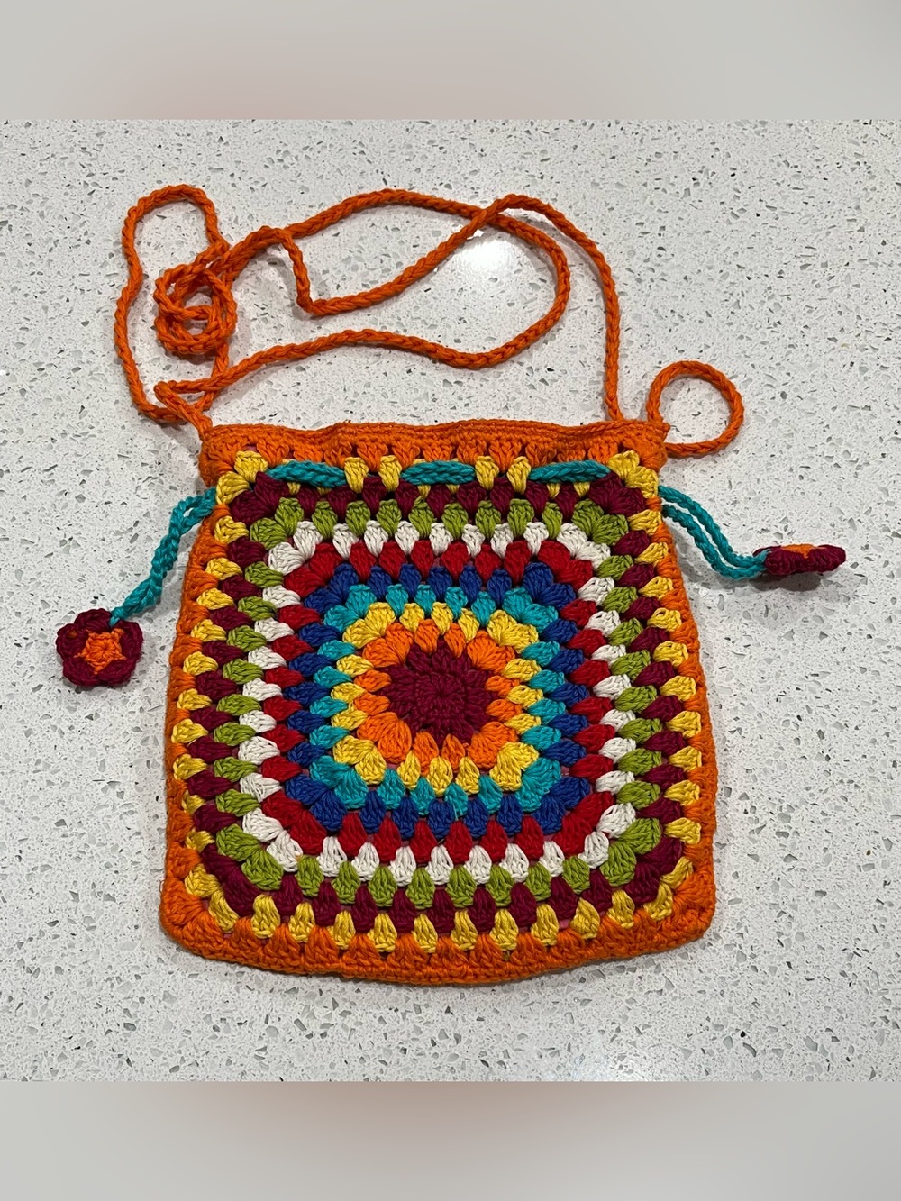 Insha E Noor Hand-Knitted Bag Drawstring Shoulder Bag for Women